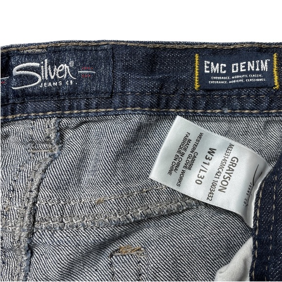 Silver Jeans Grayson Men's 31X30 Dark Wash Straight Leg Stretch Denim Jeans - Picture 6 of 7